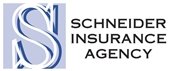 White background with blue text "Schneider Insurance Agency"