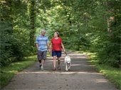 Elder couple walking in the park