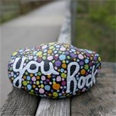 Painted rock with message "you rock".
