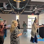 Senior Center members dancing together at Senior Prom