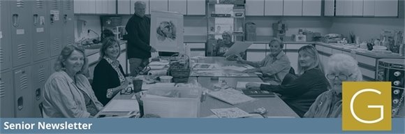 Senior Center Participants in a watercolor class