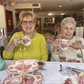 Senior citizens at the Mother's Day Tea program