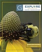 Cover of Sep-Dec Explore Guide with a photo of a bee on a yellow flower