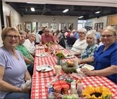 Senior citizens enjoying lunch