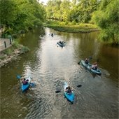  A group paddling during the Big Walnut Float