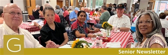 Senior Center members sitting together at a table