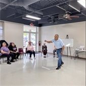 Gahanna senior center residents playing beanbag baseball