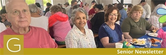 Group of Senior Center members sitting outside together