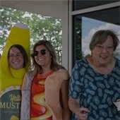 Senior citizen hot dog grill out