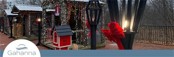 City winter holiday decorations and lights