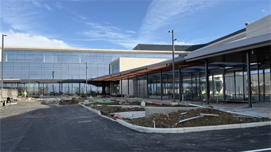 Side view of 825 tech center drive building on a sunny winter day