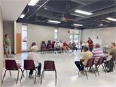 Senior Center members playing beanbag baseball