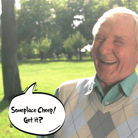 Old Man Laughing at a Joke Gif