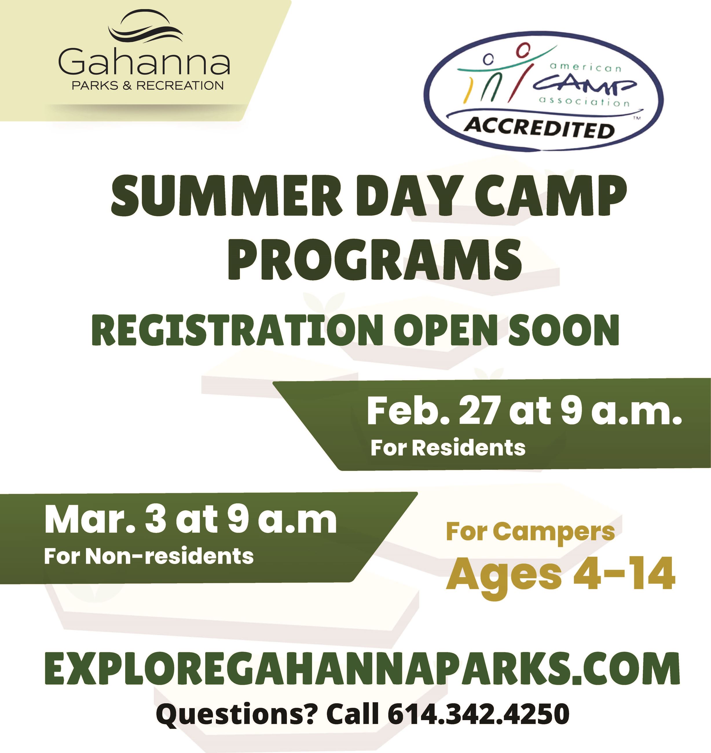 Summer Day Camp Registration info 2025