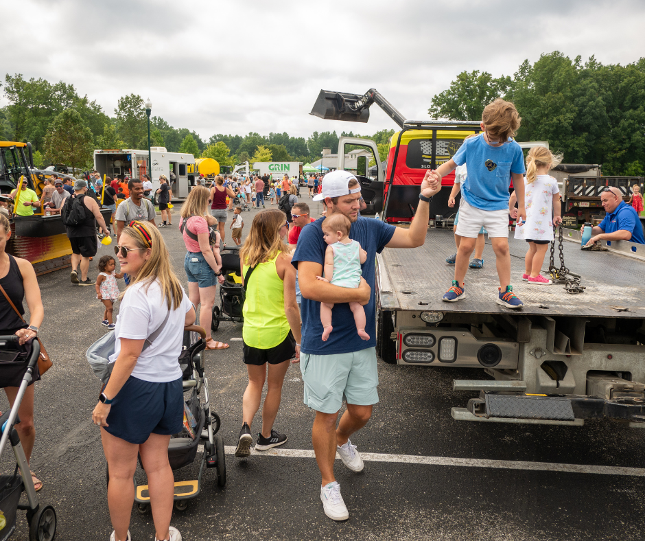 Photo of families at Gahanna's Touch a Truck event
