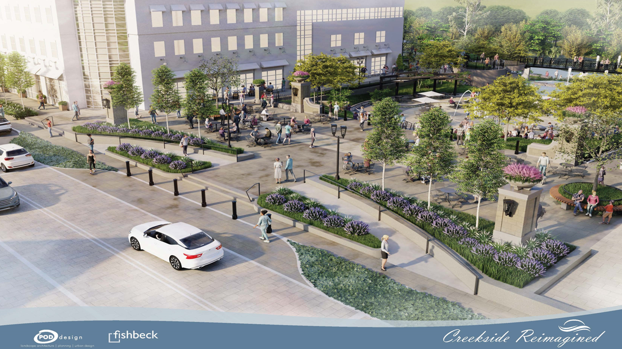 Creekside Plaza Looking South West Over Mill