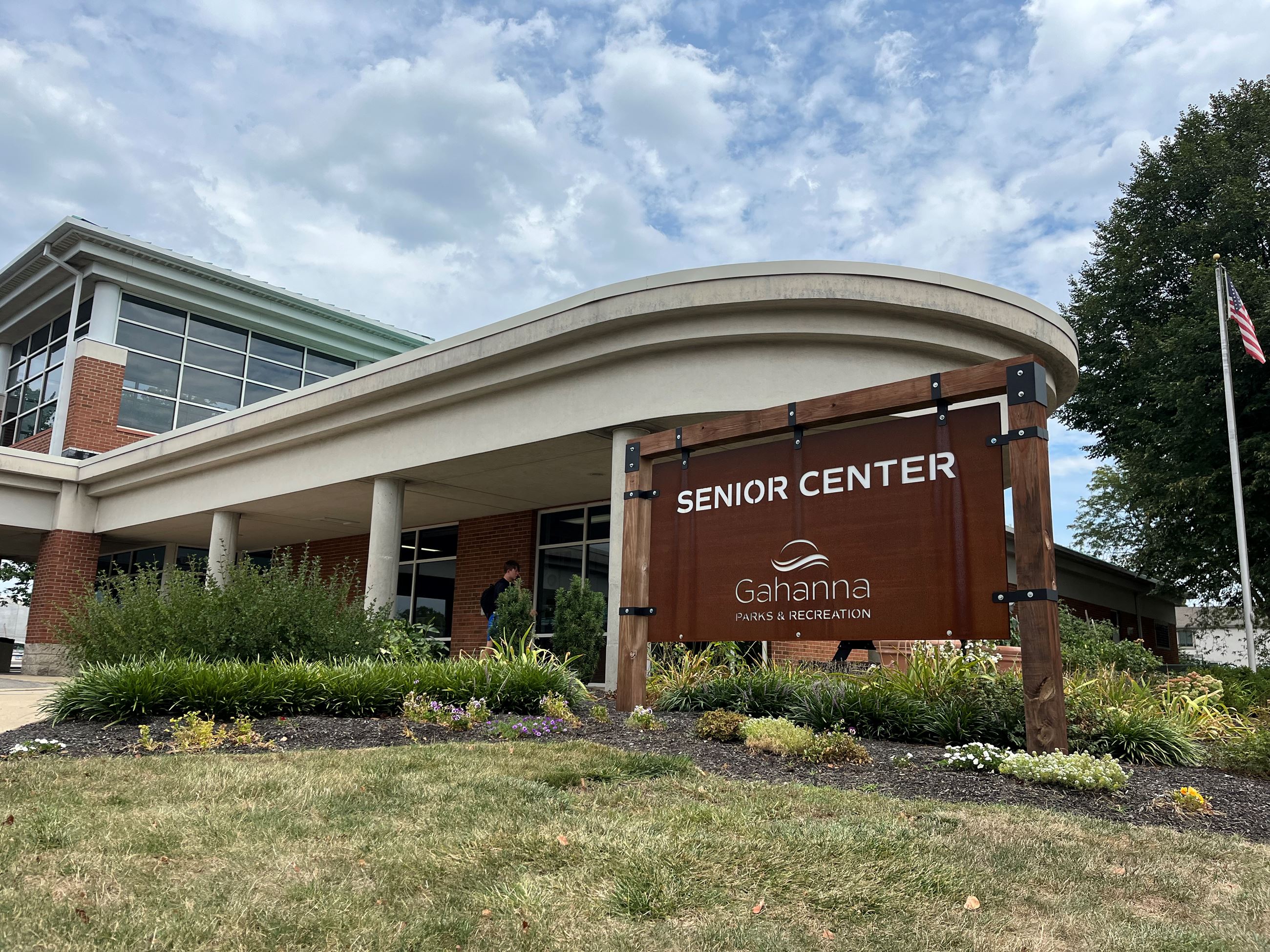 The outside entrance to the City of Gahanna Senior Center.